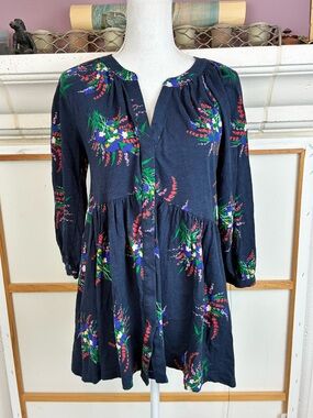 Anthropologie Maeve Floral Button-Front Empire Waist mini Dress